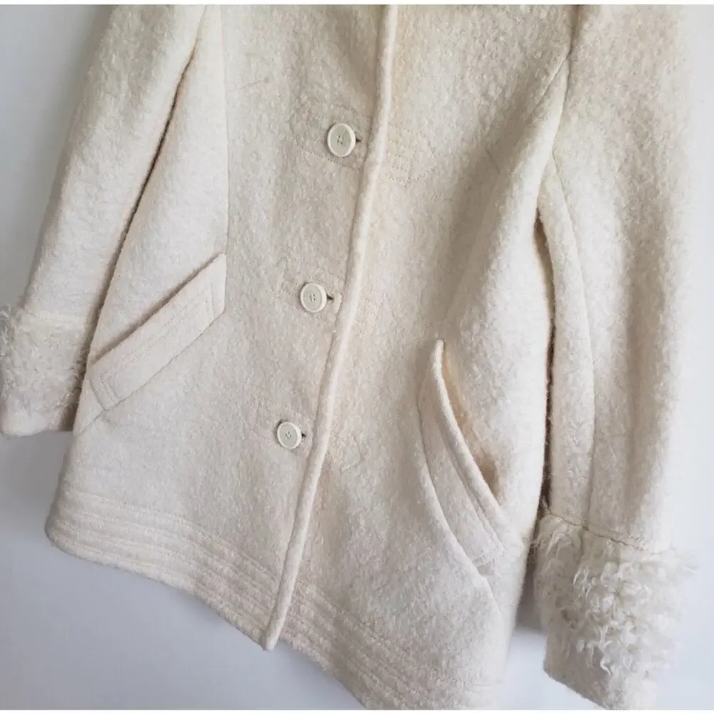 Free People Faux Fur Wooley Pea Coat